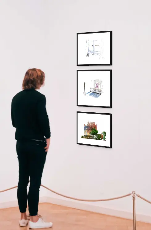 Photo exposition des oeuvres de Guilin lors du salon d'art contemporain ART Shopping Paris 2024