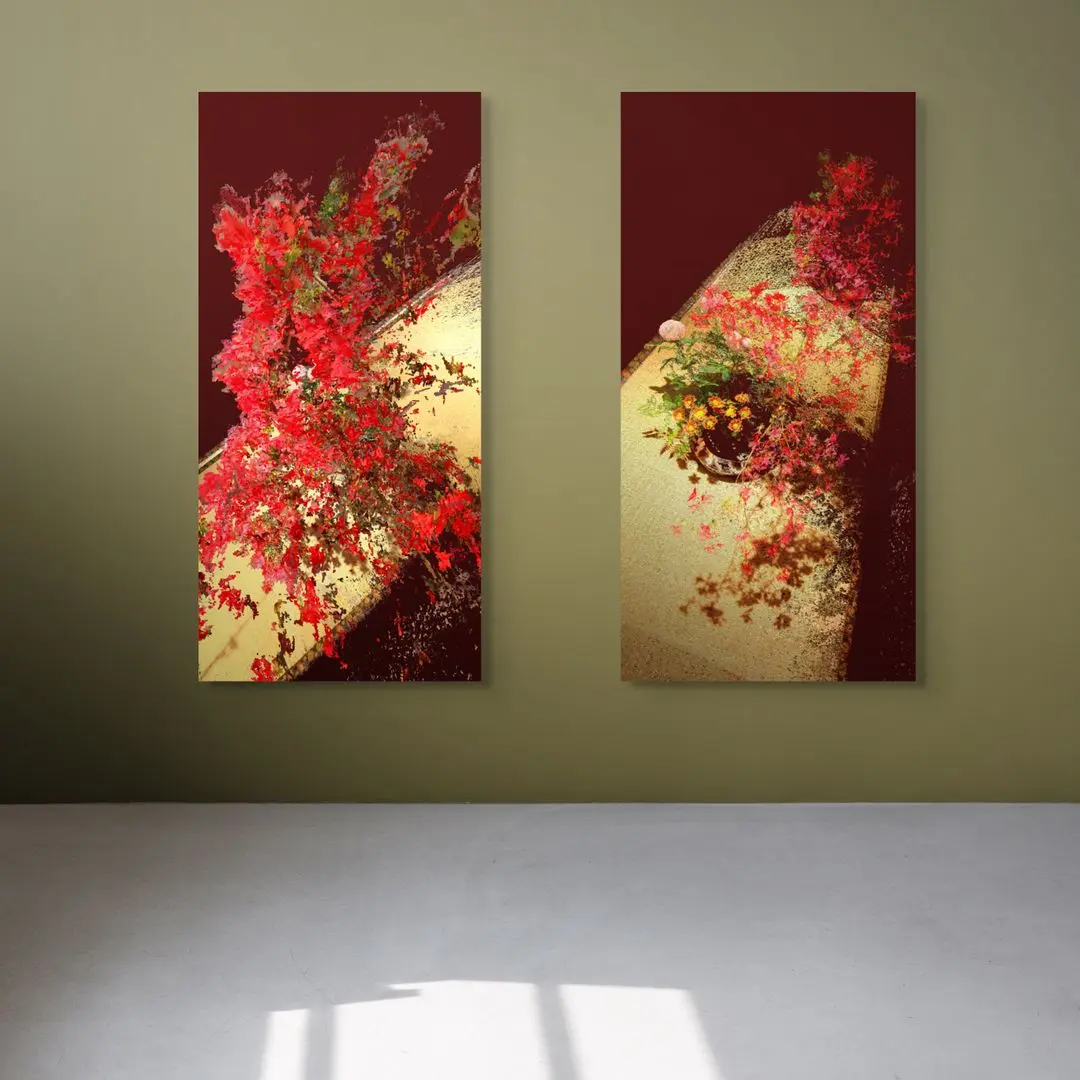 ikebana rouge n°08 et n°12 par Guilin